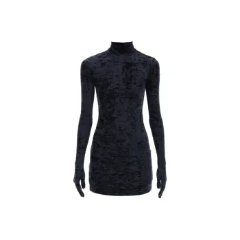 Vetements High Neck Long Sleeved Glove Dress