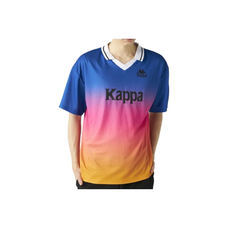 Kappa T Shirt Men's Blue Pink Orange-0