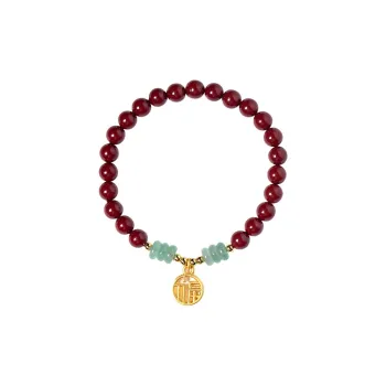 WUMZK Reconstructed Cinnabar Bracelets Unisex