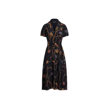 LAUREN RALPH LAUREN Short Sleeved Dress Women's Dark Blue