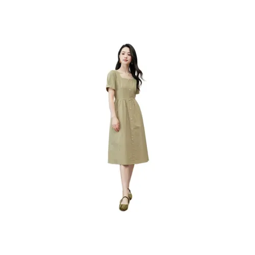 Shavani Short Sleeved Dresses Women's Tea Green