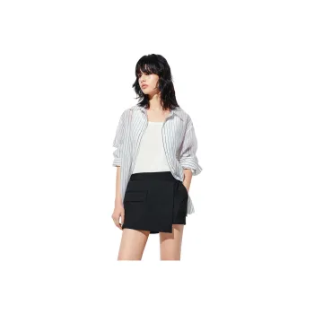 MO&CO Shirts Women's White Black Stripes