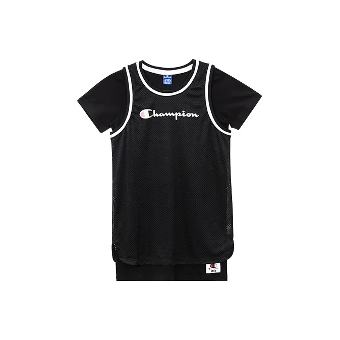 Champion Short-Sleeved Dresses Women's Black-0
