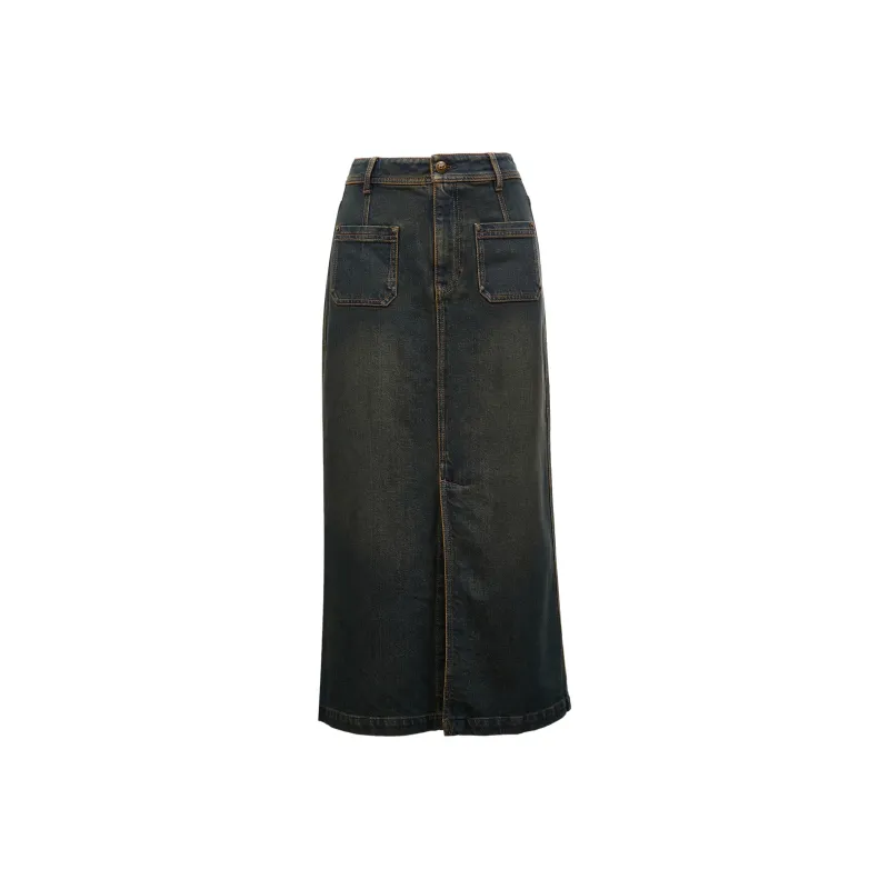 ONLY Denim Long Skirt Women's Washed Blue-0
