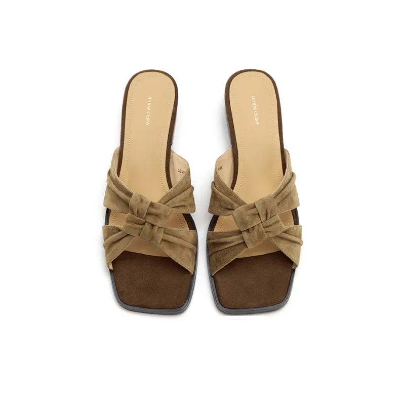 Marie Claire Rubber Sole Slip Resistant Abrasion Resistant Slide Slippers Women's Caramel Brown-2