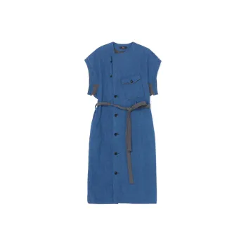Yohji Yamamoto Belted waist Twill Denim Dress