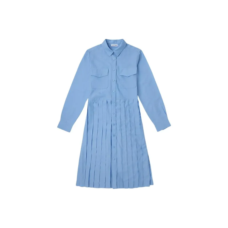 LACOSTE Long Sleeved Dress Women's Sky Blue-0