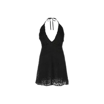 SAINT LAURENT Detailed Halterneck Mini Dress
