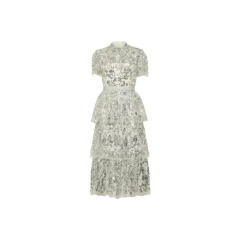 Self-portrait Short-Sleeved Dresses Women's Silver