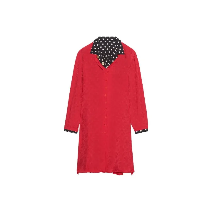 Balenciaga Spray Dots Reversible Coat Dress-0