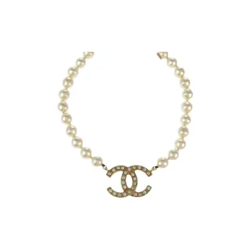 CHANEL 1990 2000s Cc Faux pearl Necklace