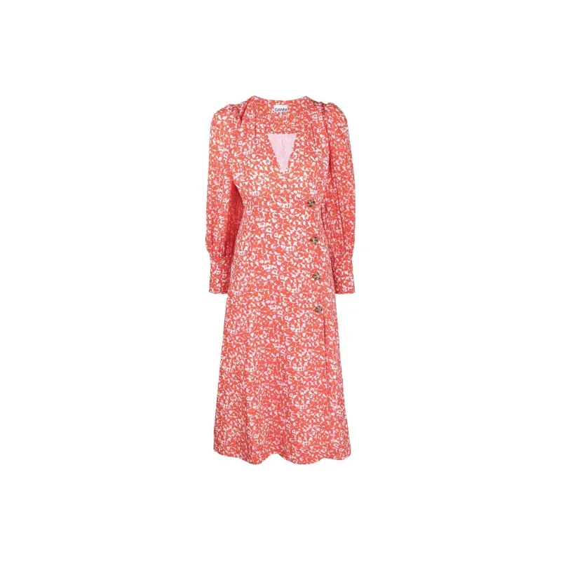 GANNI Floral Printed Dress-0