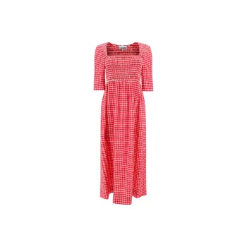 GANNI Short Sleeved Dresses Women's Red