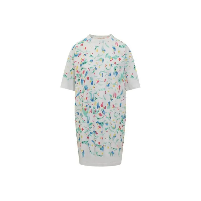 MARNI Logo Patch Motif Printed Midi Dress-0