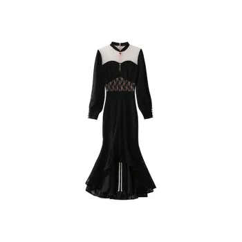 JINYE ORIENTAL Long Sleeved Dresses Women's Jet Black