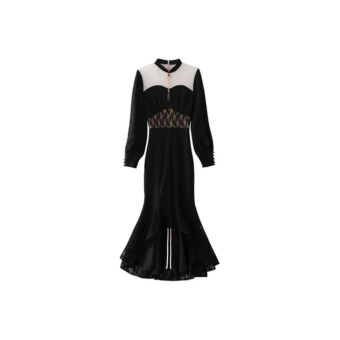 JINYE ORIENTAL Long Sleeved Dresses Women's Jet Black-0