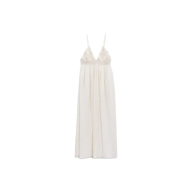 ZARA Slip Dresses Women's White-0