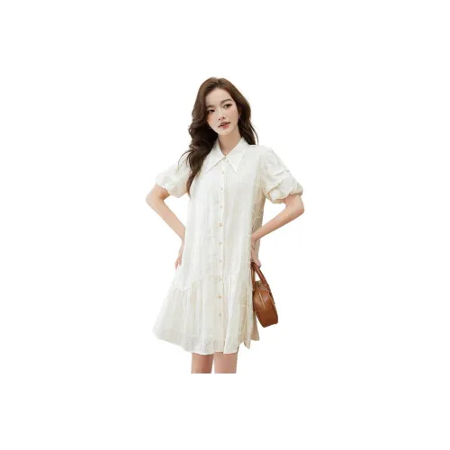 Shavani Short Sleeved Dress Women's Ecru