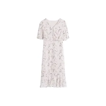 HUASJ Short-Sleeved Dresses Women's White Tea Multicolor