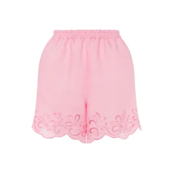 MOSCHINO Embroidered Elastic Waist Shorts