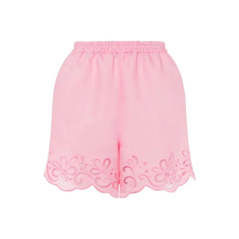 MOSCHINO Embroidered Elastic Waist Shorts-0