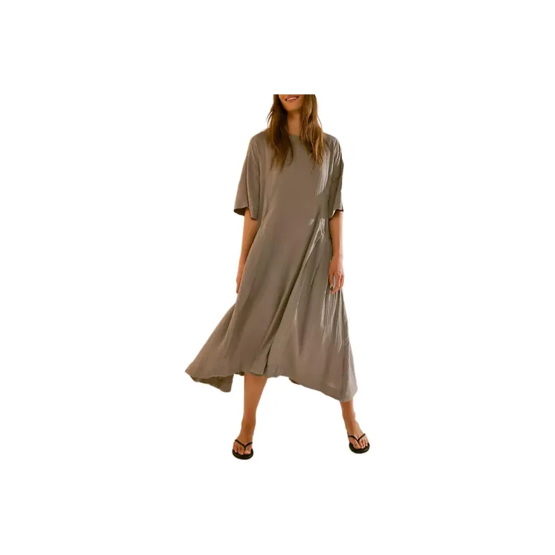FREE PEOPLE Live Light Midi Short-Sleeved Dresses Women's Aven/Eiwen-0