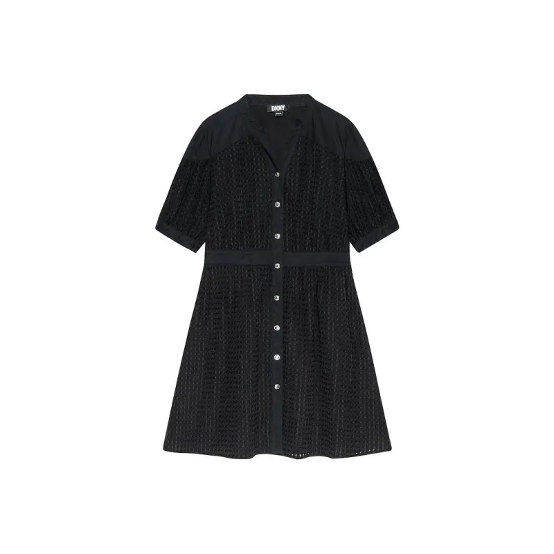 DKNY SS24 Short Sleeved Dress Women's Black-0