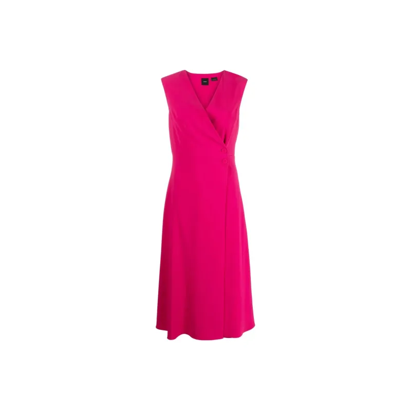 PINKO SS23 Sleeveless Dress Women's Fuchsia-0