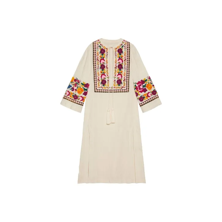 GUCCI FW21 Long-Sleeved Dresses Women's Beige-0