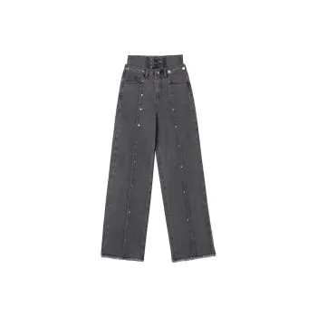 MEETLADY Straight Thickened Jeans Winter Women's