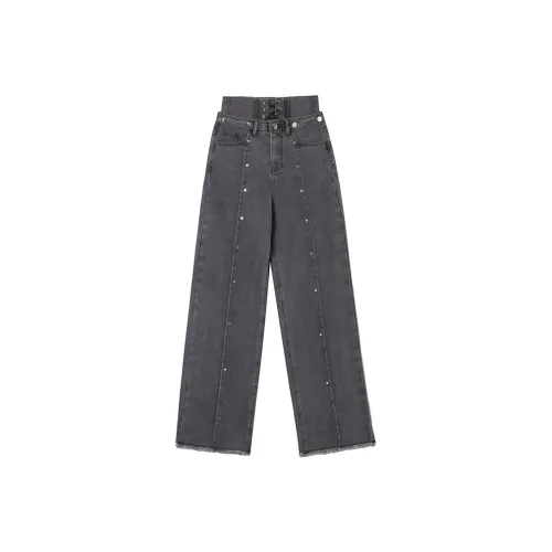MEETLADY Straight Thickened Jeans Winter Women's