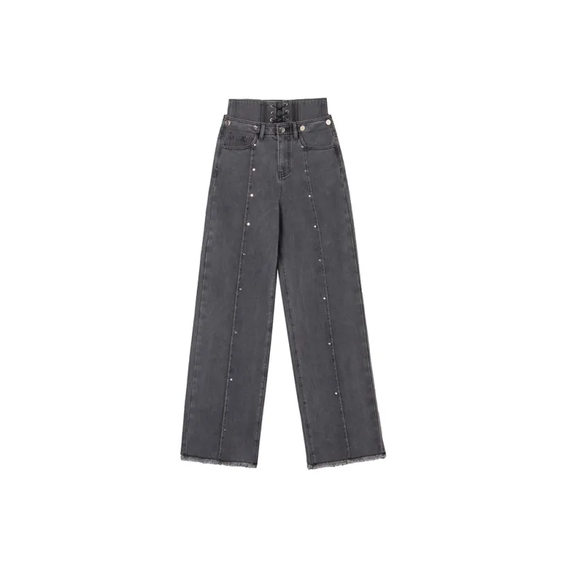 MEETLADY Straight Thickened Jeans Winter Women's-0