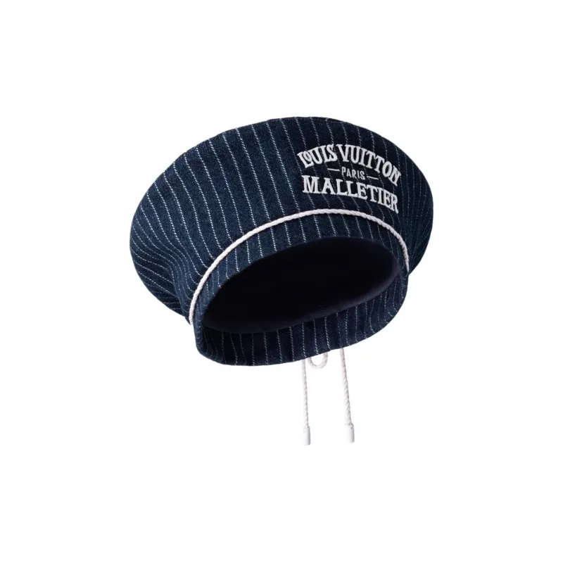 Lv Denim Stripes Beret-2