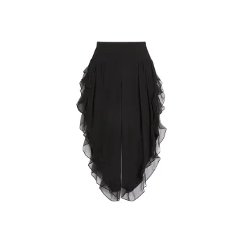Valentino Ruffled Trim Ballon Trousers