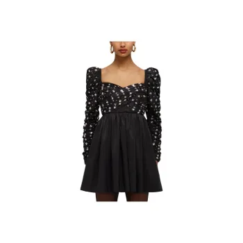 Self portrait Long Sleeved Dresses Women's Black