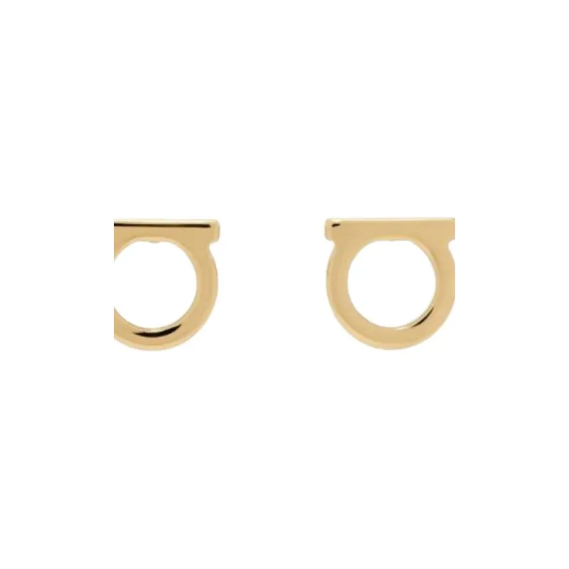FERRAGAMO Brass Stud Earrings Women's Gold-1