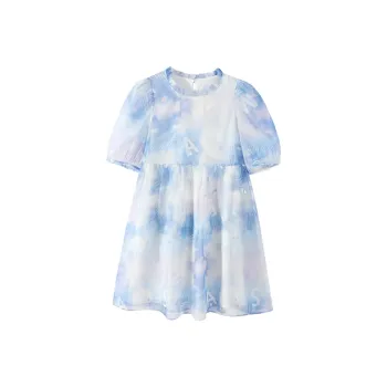 EICHITOO Short Sleeved Dresses Women's Light Blue Pattern