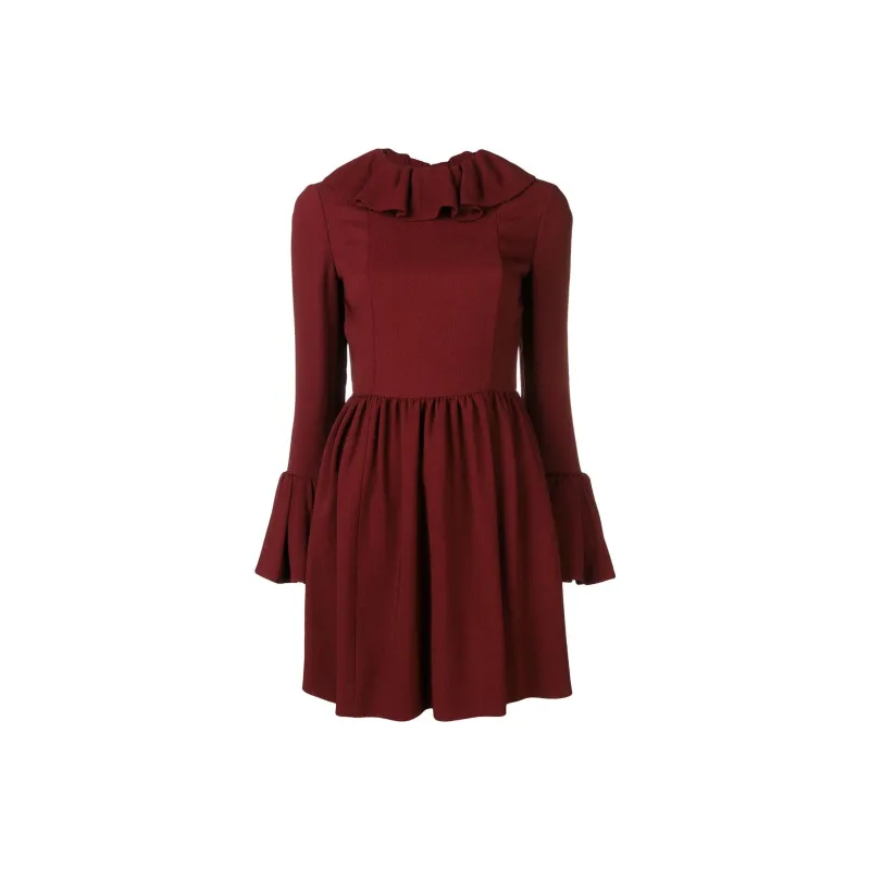 Valentino SS22 Long Sleeved Dress Women's Red-0