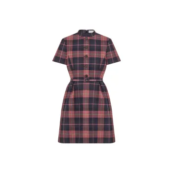 DIOR FW24 Short Sleeved Dresses Women's Gray Pink Mix