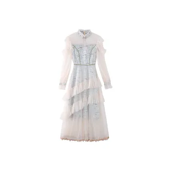 JINYE ORIENTAL Long-Sleeved Dresses Women's Blue