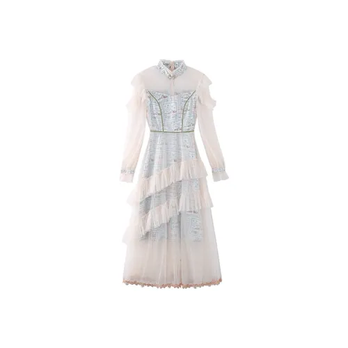 JINYE ORIENTAL Long-Sleeved Dresses Women's Blue