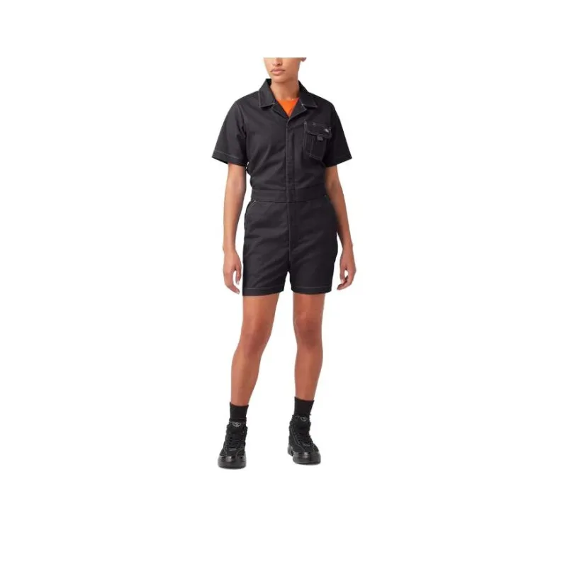 Dickies Regular Fit Ripstop Shortalls Jumpsuit Women's Black-0