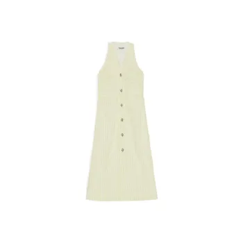 GANNI V neck Sleeveless Midi Dress