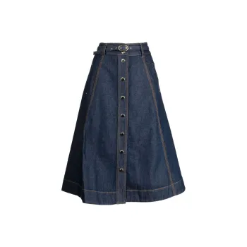 Zimmermann Denim Long Skirts Women's Indigo