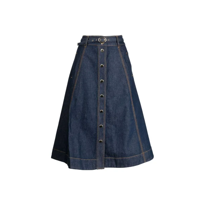 Zimmermann Denim Long Skirts Women's Indigo-0