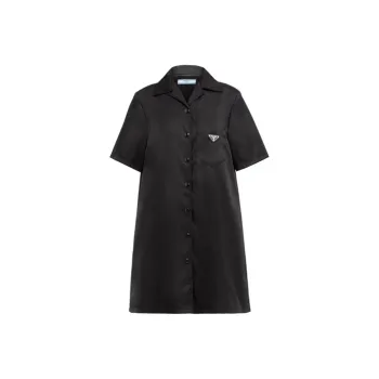 PRADA Re Nylon Short Sleeved Dress Women's Black