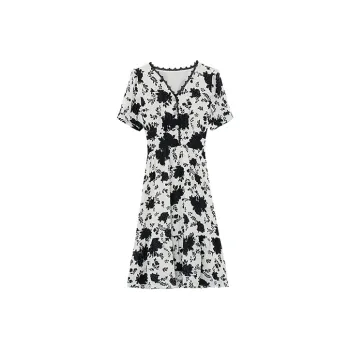 HUASJ Short Sleeved Dresses Women's Black