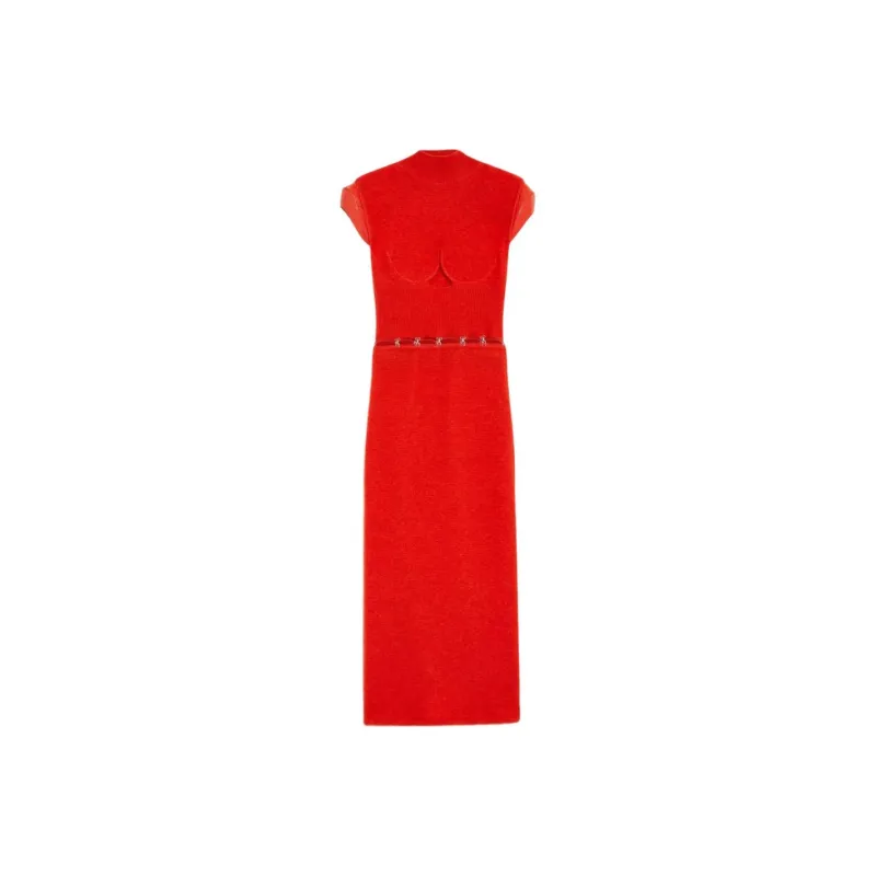 SportMax Cut Out High Neck Dress-0