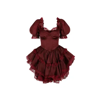 Selkie Collection FW24 Short Sleeved Dresses Women's Burgundy