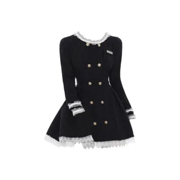 PAVLISOVA Long Sleeved Dress Women's Black Mini Dress